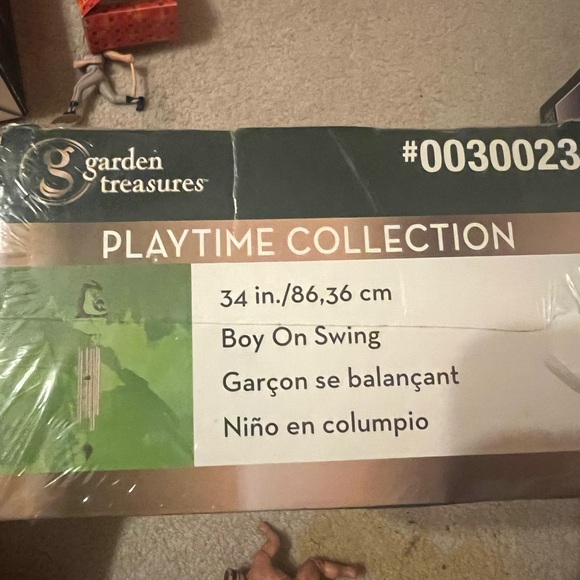 34” Boy On Tire Swing Wind Chime new in seal - Picture 3 of 4